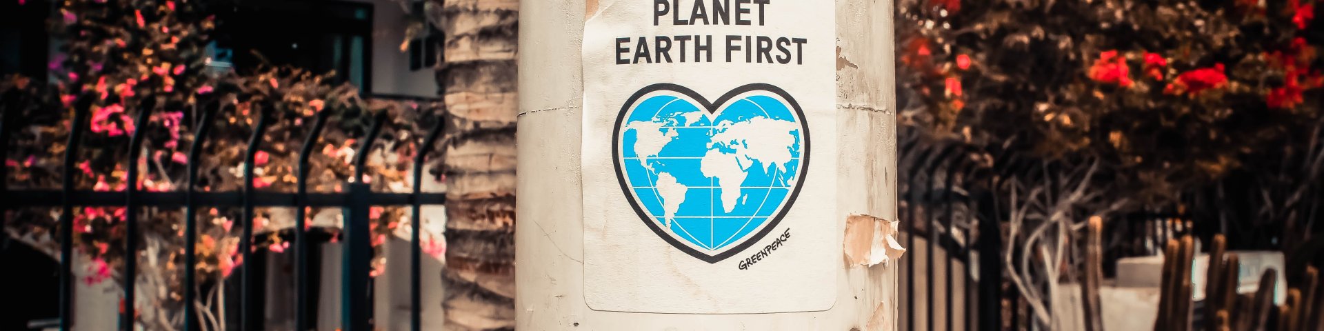 Tänavaposti peal on silt "Planet earth first"